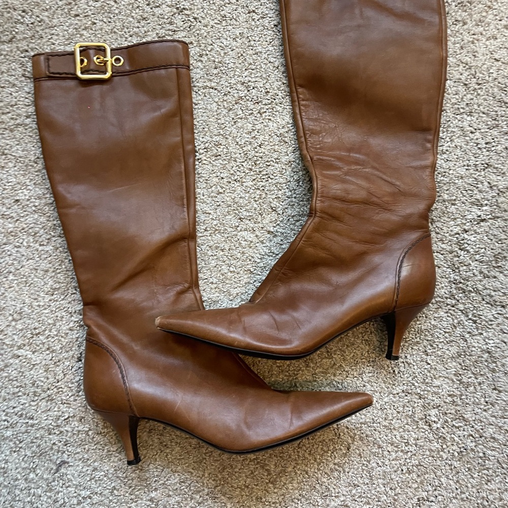 Vintage Prada Tan Heeled Boots